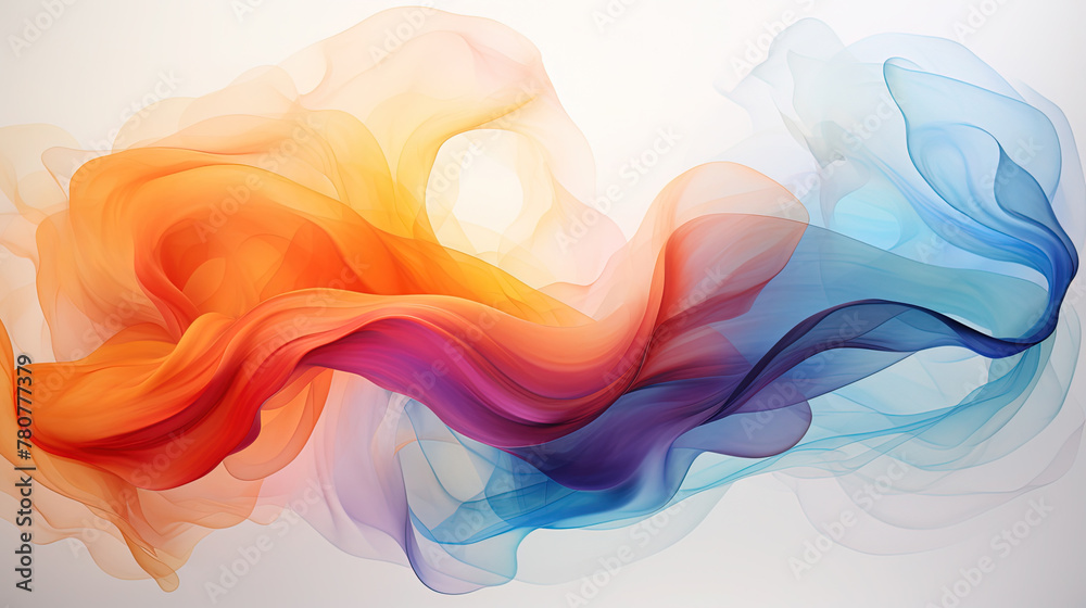 Fototapeta premium Liquid Smoke Made With Rainbow Colors On White Background