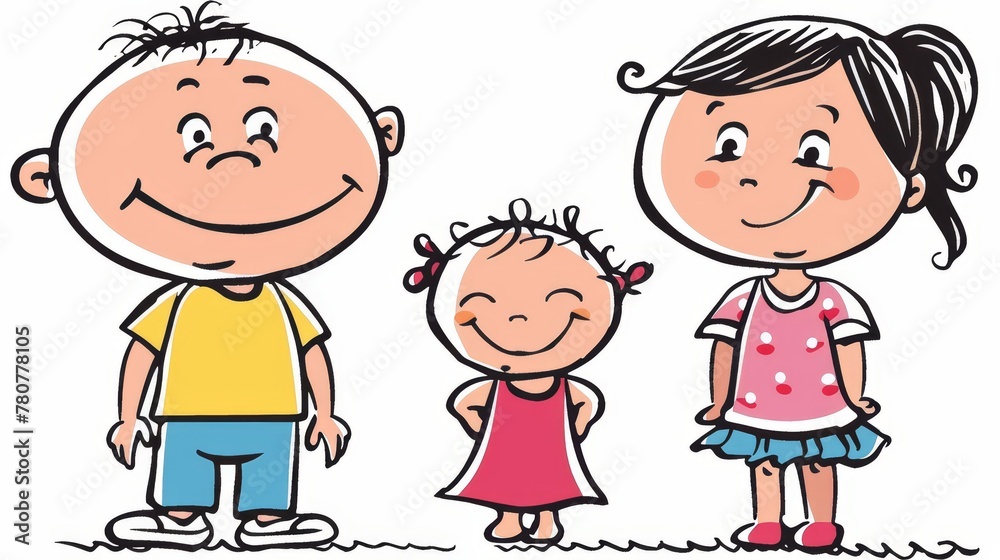 A trio of three, two adults interlinked, one cradling a child, hands entwined A trio of three, two adults interlinked, one cradling a child, hands entwined