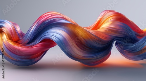  A 3D rendering displays a multicolored wave-like formation of hair
