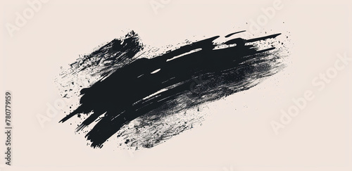 Black Ink Brush Stroke on White Background