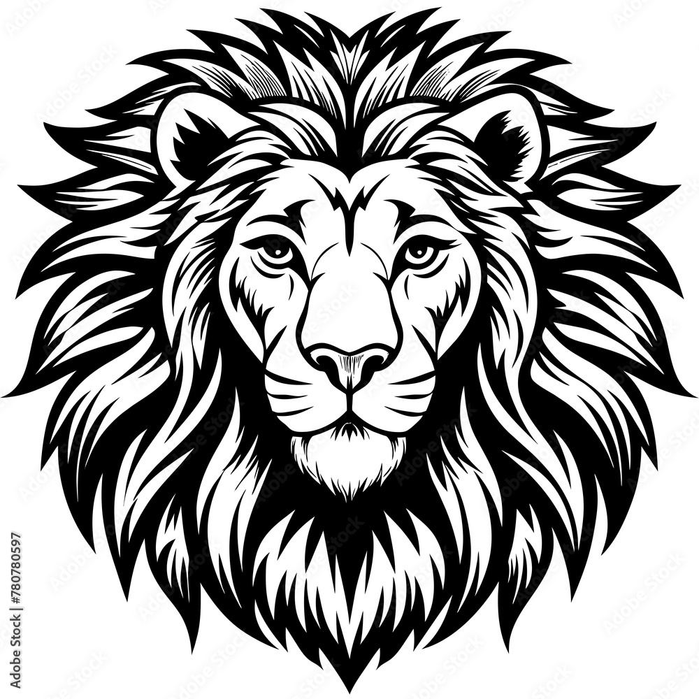 Fototapeta premium lion head illustration
