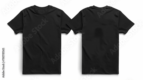 Short sleeve t-shirt template isolated on white background, cotton fashion design