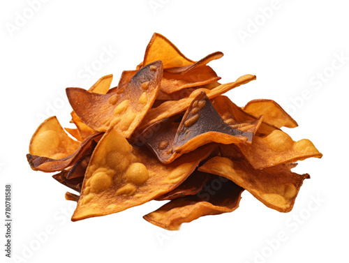 Balsamic Vinegar Chips isolated on transparent png background. Generative ai