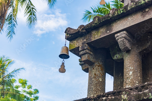 Summer scenery of Meilang Sisters Twin Towers in Chengmai, Hainan, China photo