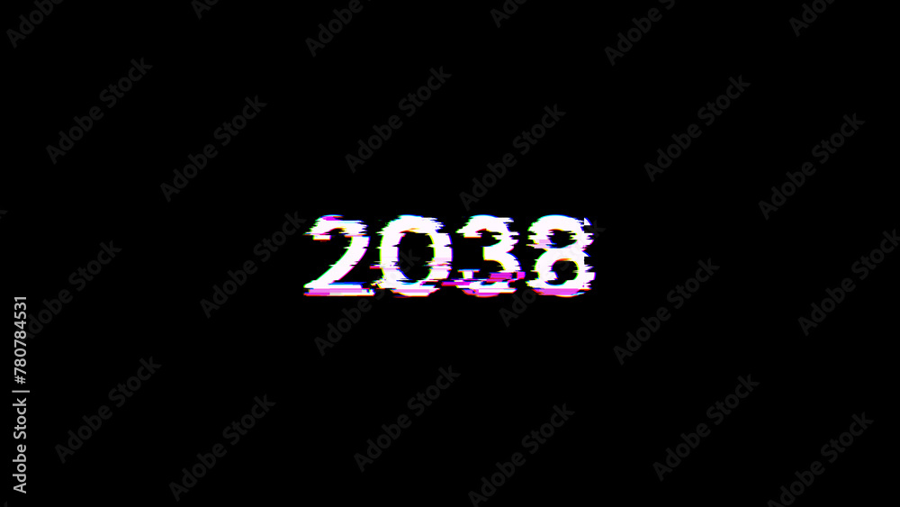 2038 text with screen effects of technological glitches 2038 text with screen effects of technological glitches