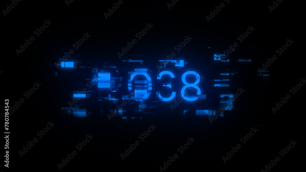 2038 text with screen effects of technological glitches 2038 text with screen effects of technological glitches