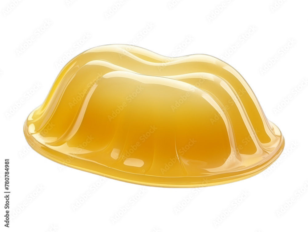 Fototapeta premium Banana Jelly isolated on transparent png background. Generative ai