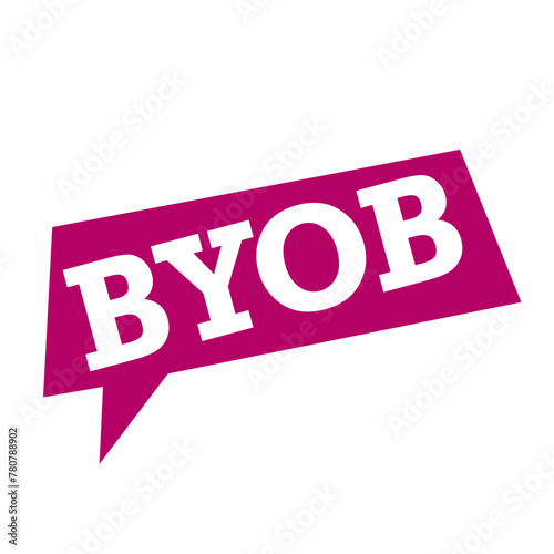 BYOB icon vector button for invitation flyers and posters