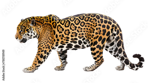 Hunting leopard on transparent background. 