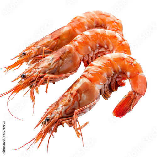 King prawns isolated on transparent background.  photo