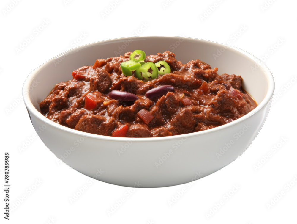 Beef Chili isolated on transparent png background. Generative ai Beef Chili isolated on transparent png background. Generative ai