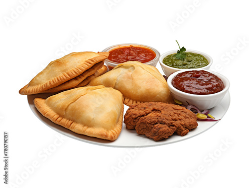 Beef Empanada Sampler isolated on transparent png background. Generative ai photo