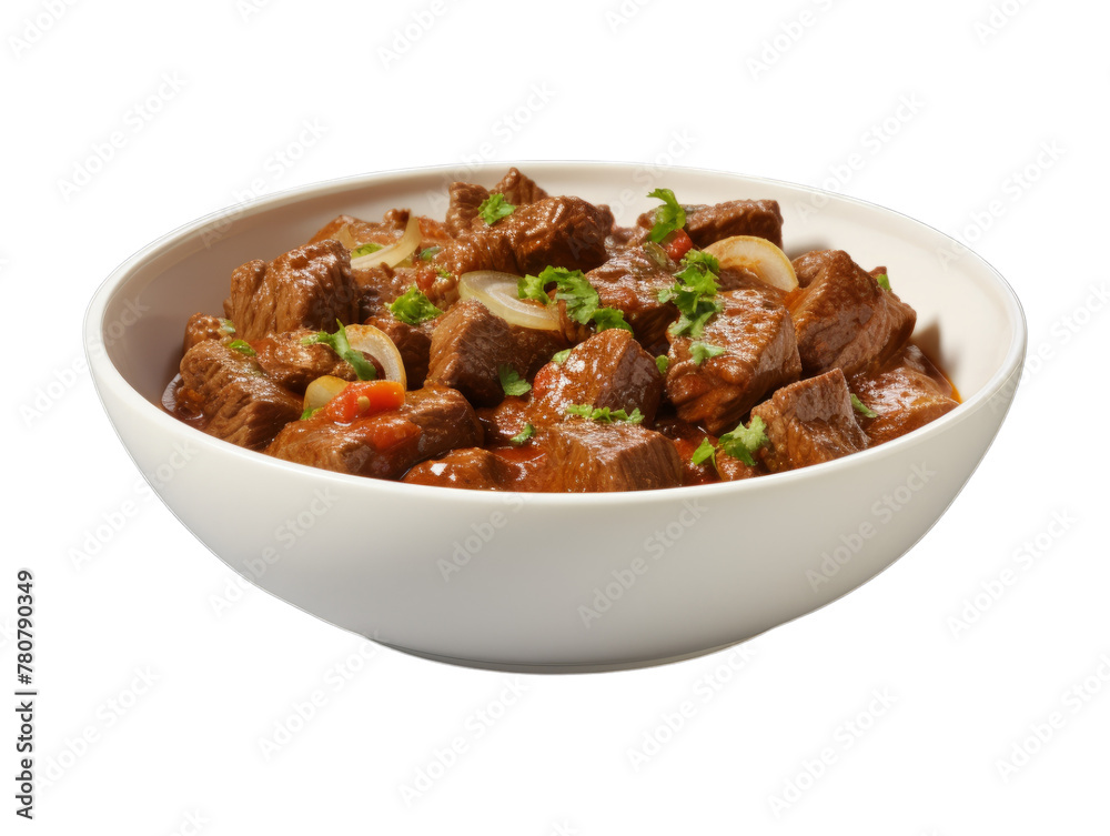 Beef Goulash isolated on transparent png background. Generative ai