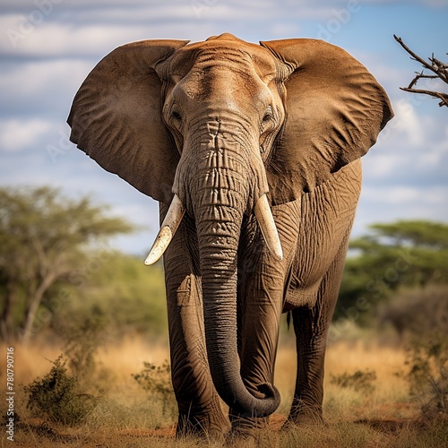 illustration of A photography of African Elephant siting captured, Generative ai © rajesh