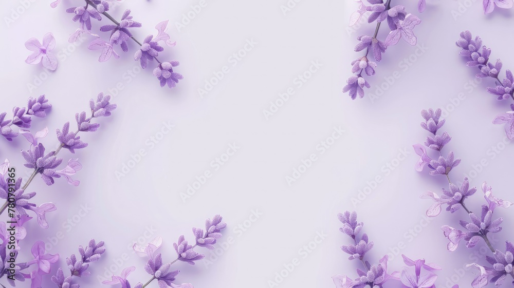 Lavender Floral Design with Blank Space for Elegant Text Overlay