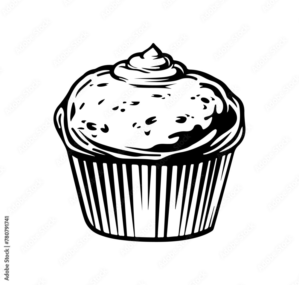 Cupcake Logo Muffin Bäckerei Illustration Vektor Design