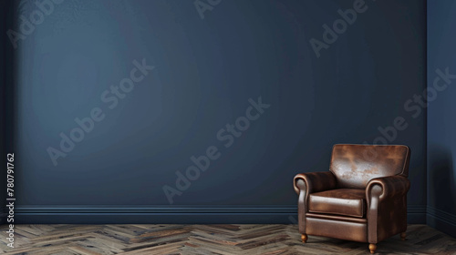 living room with leather armchair
