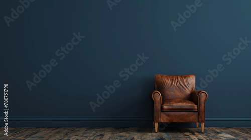 living room with leather armchair