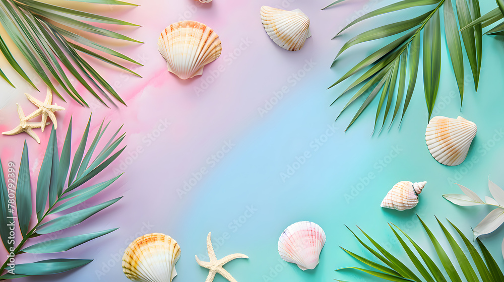 Summer tropical banner - Refreshing design pop colors background Summer tropical banner - Refreshing design pop colors background