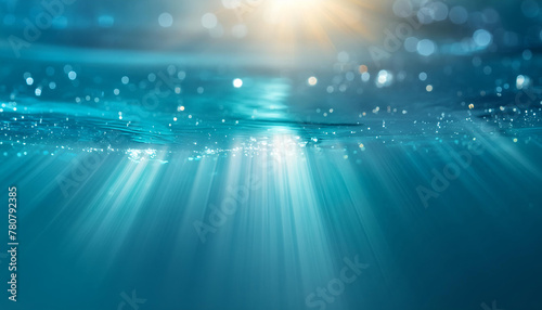 水中から見た光が射す海面 photo