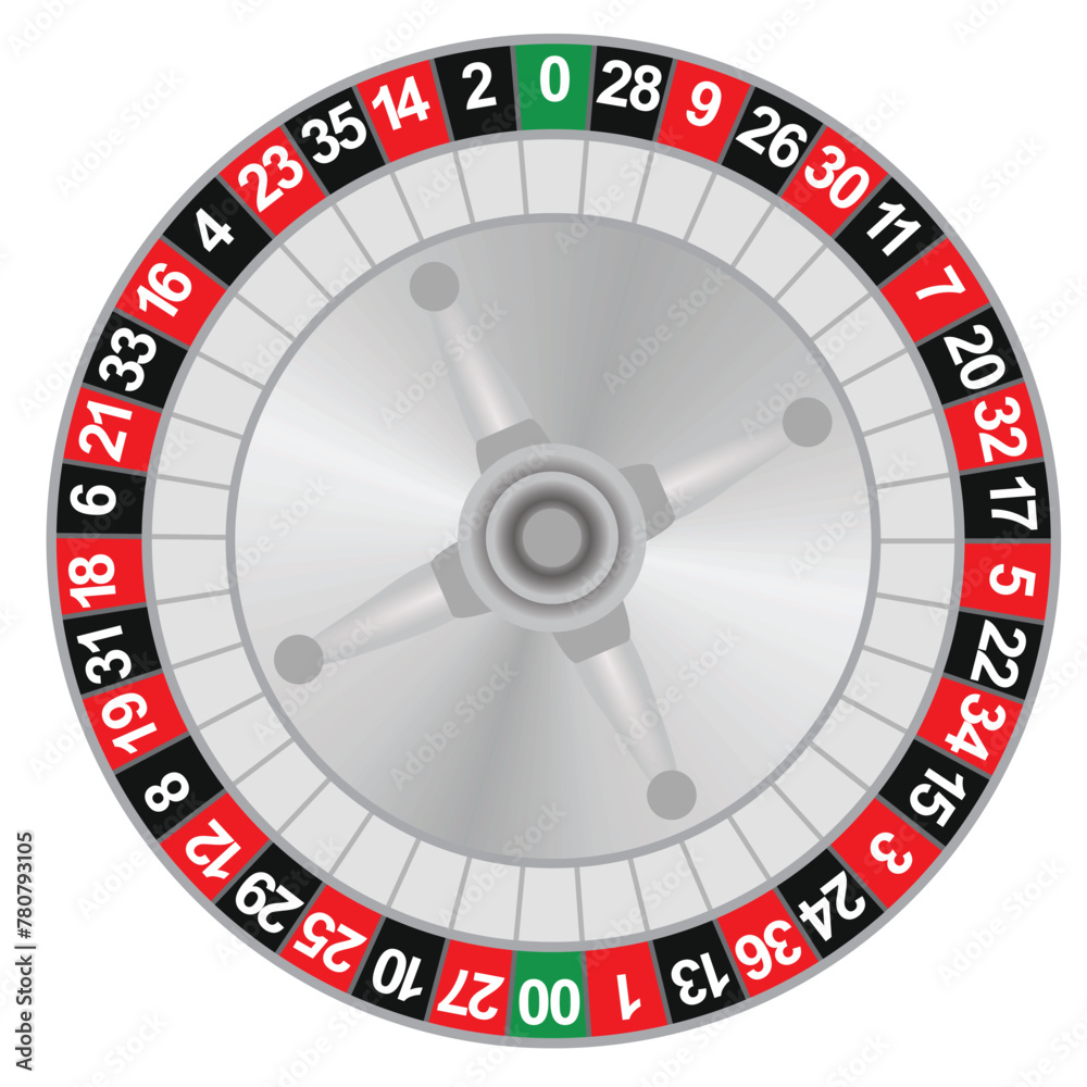 Roulette wheel isolated. vector illustration Roulette wheel isolated. vector illustration