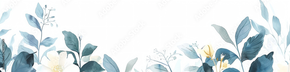 flower with blue leaves and white blossoms