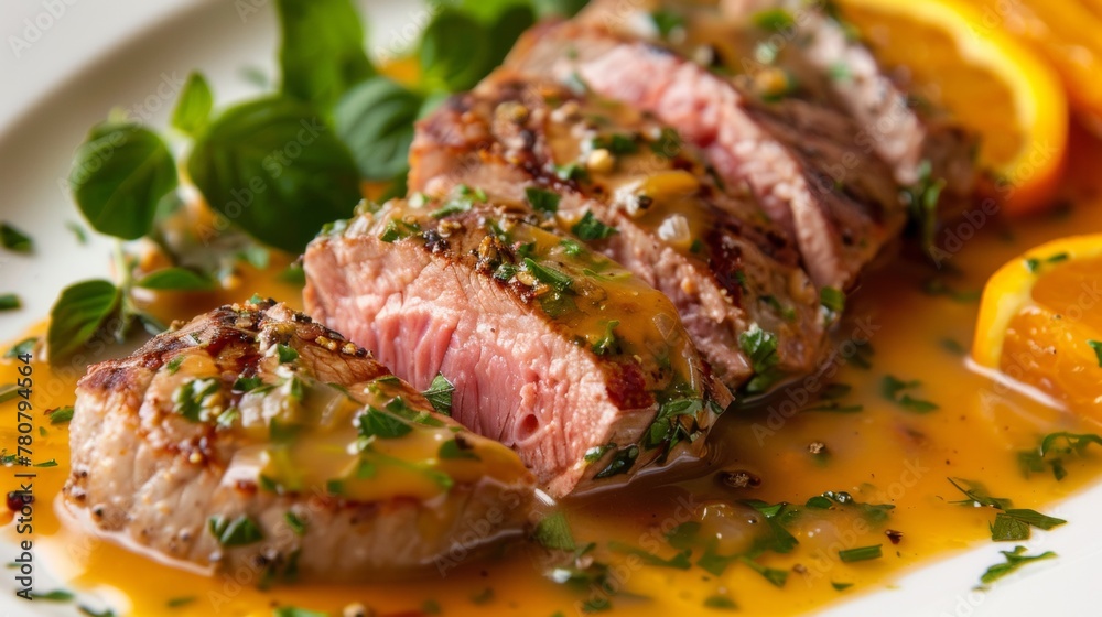 Meat with Exotic Citrus Sauce 