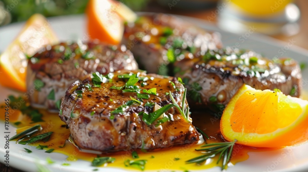 Meat with Exotic Citrus Sauce 