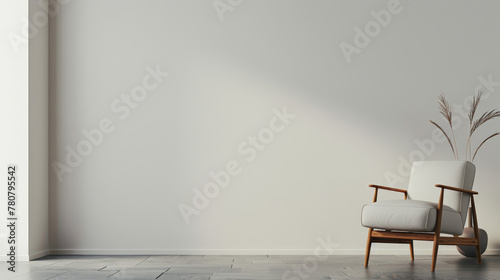 minimalist interior with armchair