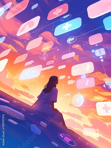 Captivating Blockchain Powered Personalized Healthcare Landscape in Soft Pastel Hues