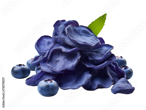 Blueberry Chips isolated on transparent png background. Generative ai