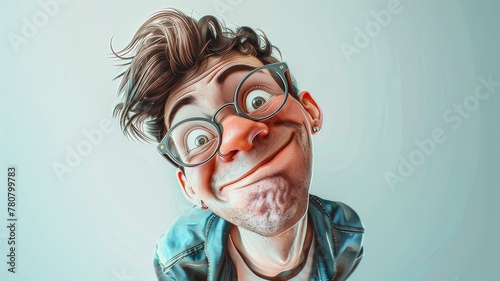 Funny Selfie portrait of a person that looks like this emoji