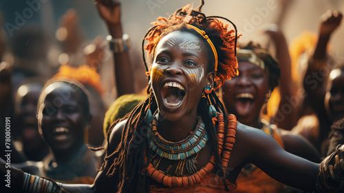 This visual narrative portrays a vibrant tribal festival in Africa.