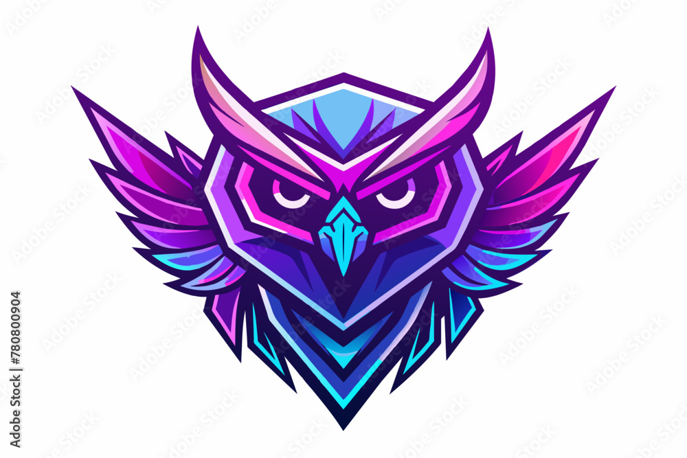 Fototapeta premium make a owl logo neon style vector illustration 