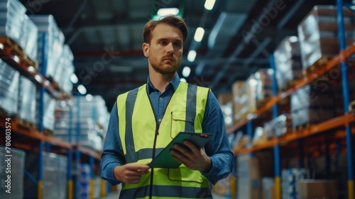 Supervisor With Tablet in Warehouse