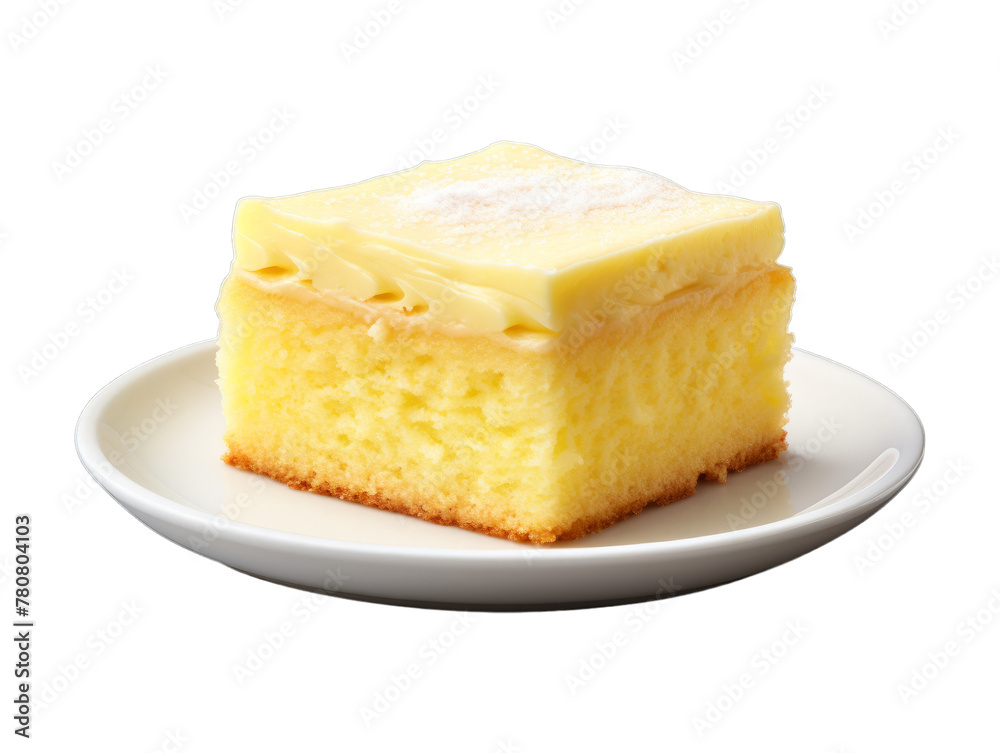 Butter Cake isolated on transparent png background. Generative ai