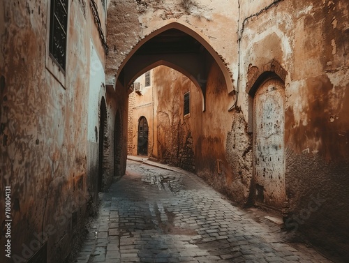 narrow street in old town photo