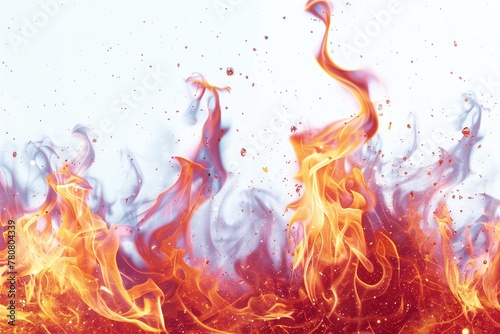fire and flames on a white background photo