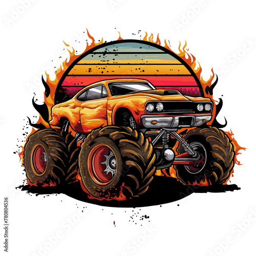 featuring a vibrant and realistic monster car