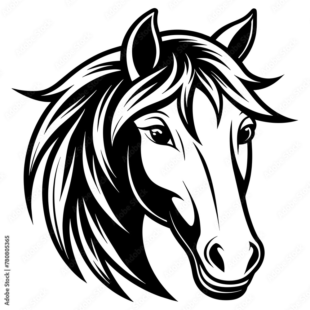 horse-head-mascots-vector-image-on-white-backgroun