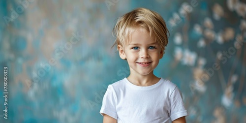 A cute smiling blonde hair ...