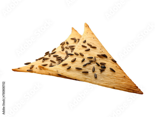 Caraway Seed Cracker isolated on transparent png background. Generative ai