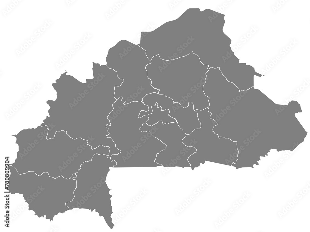 Outline of the map of Burkina Faso with regions