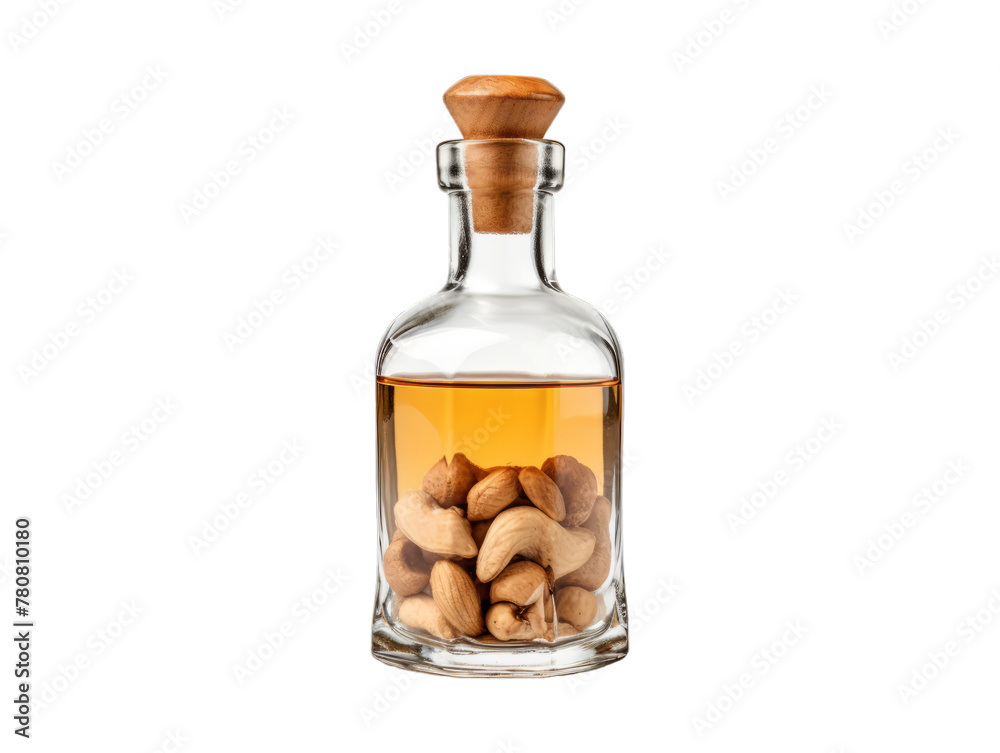 Cashew Liqueur isolated on transparent png background. Generative ai Cashew Liqueur isolated on transparent png background. Generative ai