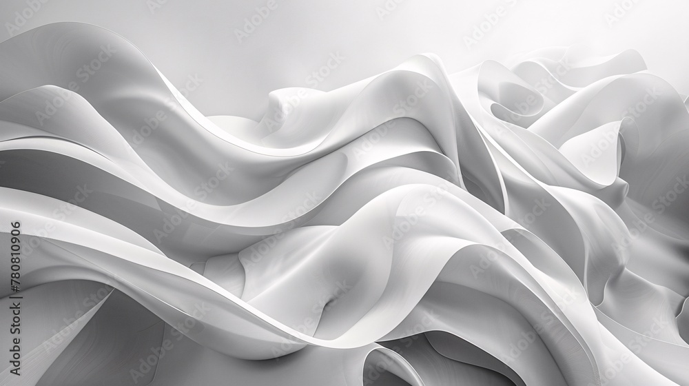 Abstract monochrome waves with a silky texture in a fluid design Abstract monochrome waves with a silky texture in a fluid design