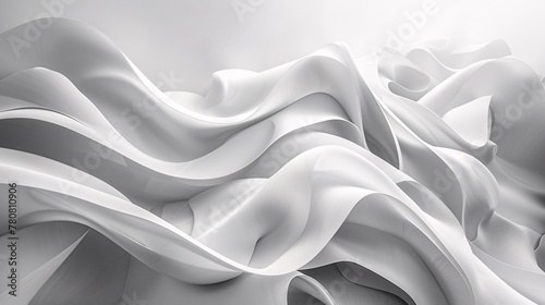 Abstract monochrome waves with a silky texture in a fluid design