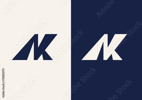 Alphabet letters Initials Monogram logo NK, KN, N and K.Letter NK logo design. NK logo monogram design vector photo
