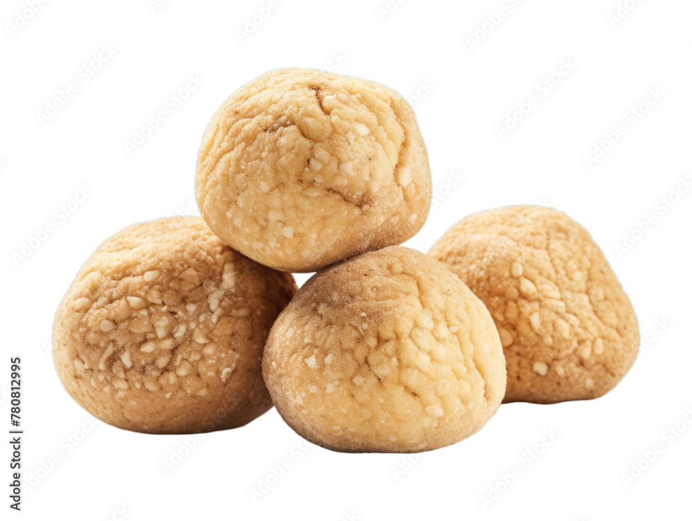 Cashew Truffles isolated on transparent png background. Generative ai Cashew Truffles isolated on transparent png background. Generative ai