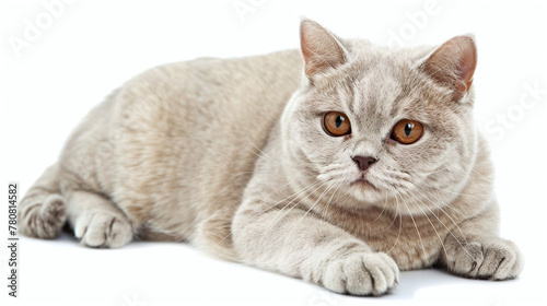 English short hair cat isolated on white