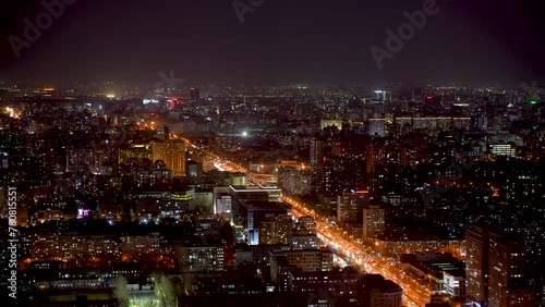 Wallpaper Mural Beijing city night scene with busy traffic on the road in the city Torontodigital.ca